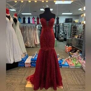 NEW TIFFANY DESIGNS women's prom dress in wine